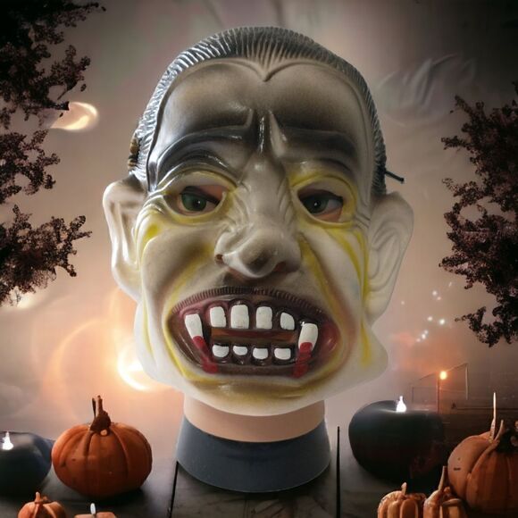 Creepy Evil Halloween Mask Rubber Cosplay Theater Fangs Bloody Vampire Ghoulish. - Picture 14 of 16